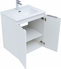 Aquanet Мебель для ванной Алвита New 60 2 дверцы подвесная белая матовая – фотография-9